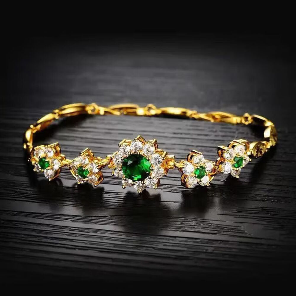 Floral Bracelet - Silver Tone