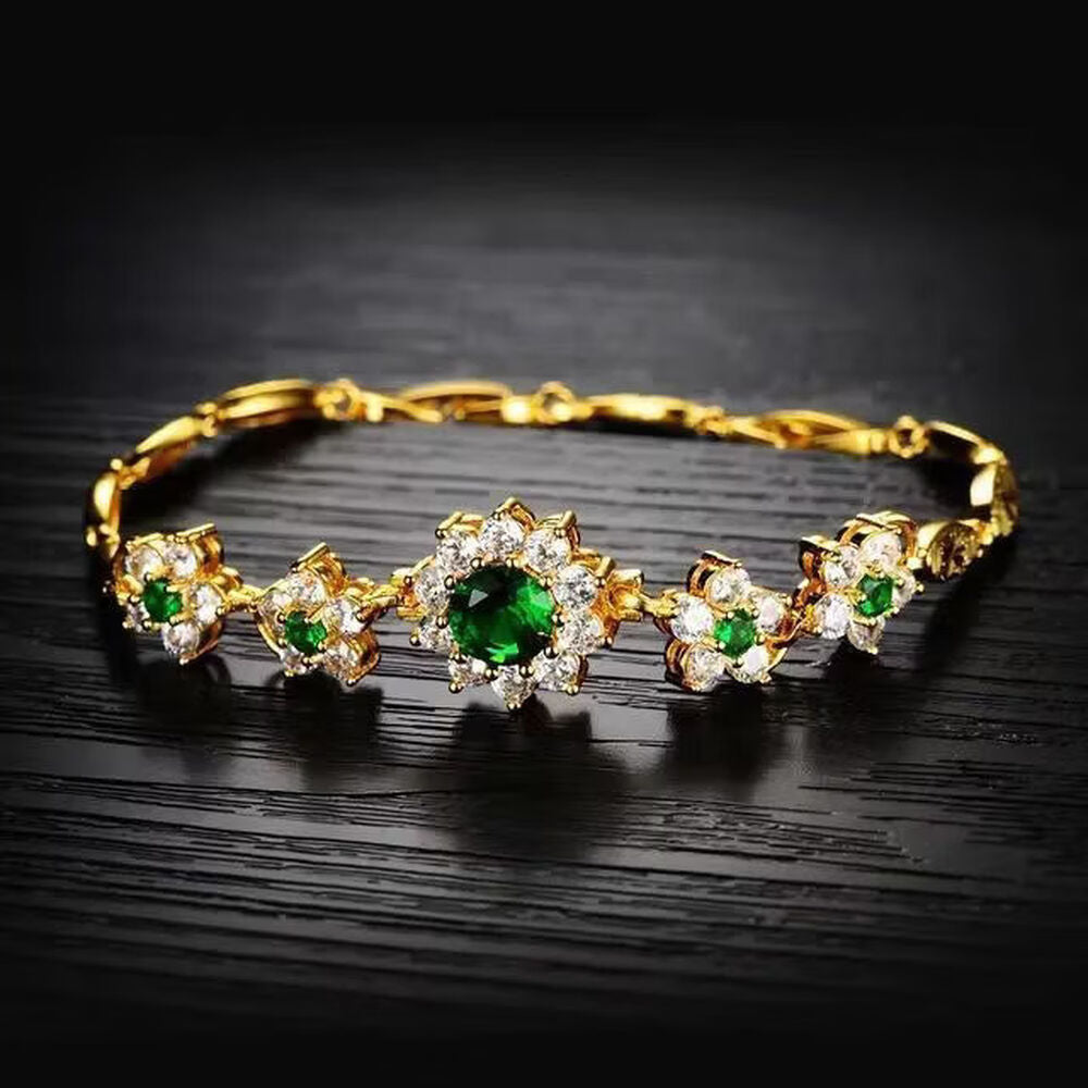 Floral Bracelet - Silver Tone