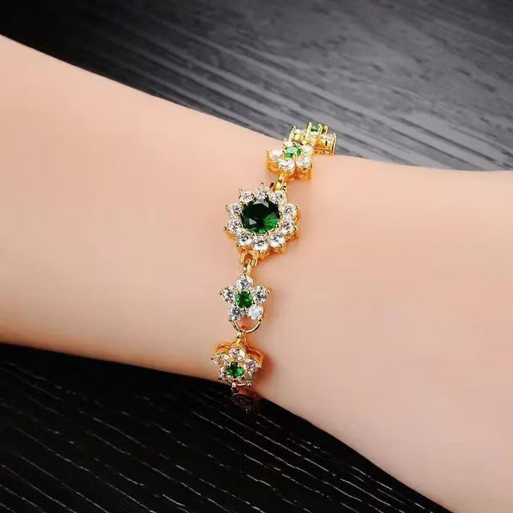 Floral Bracelet - Silver Tone