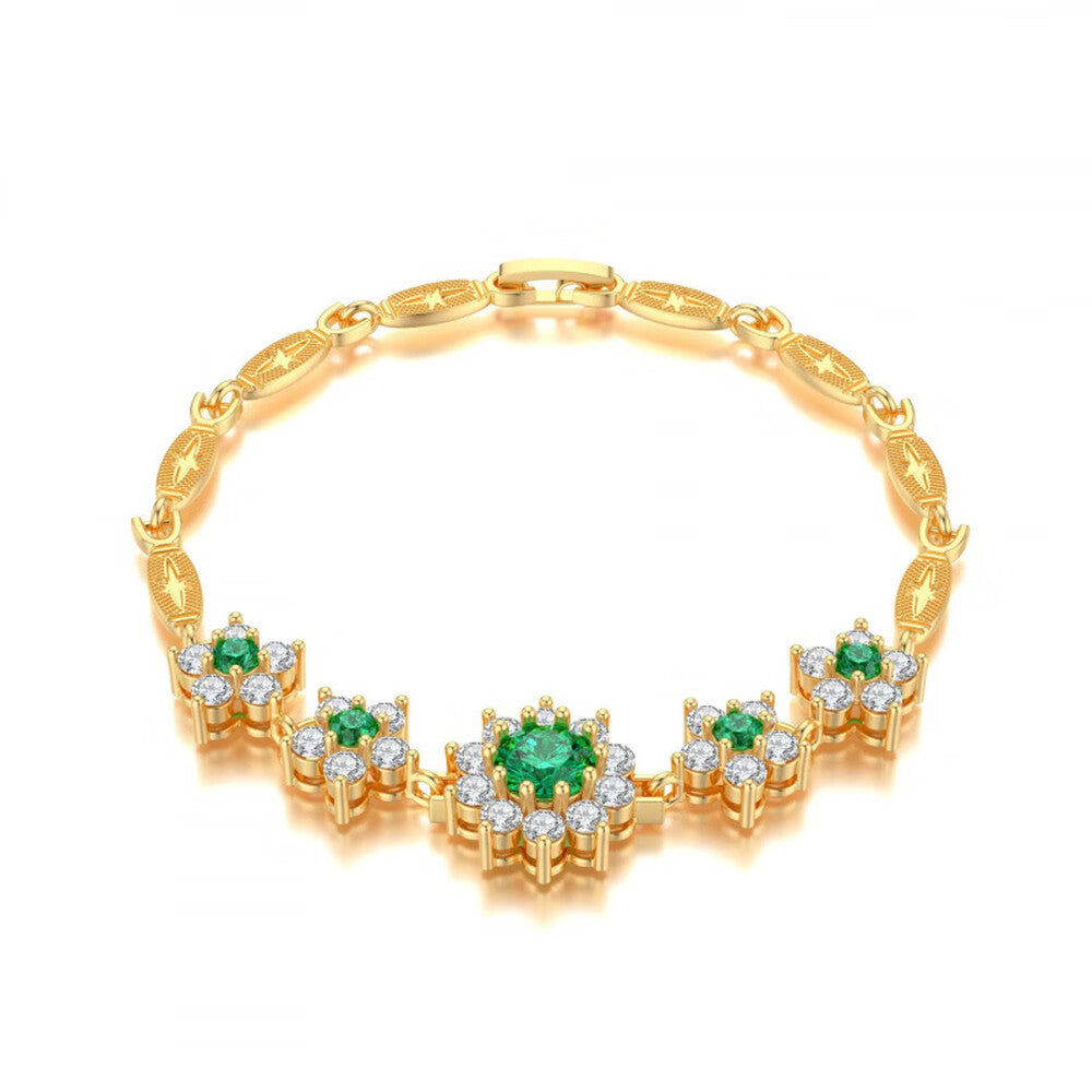 Floral Bracelet - Silver Tone