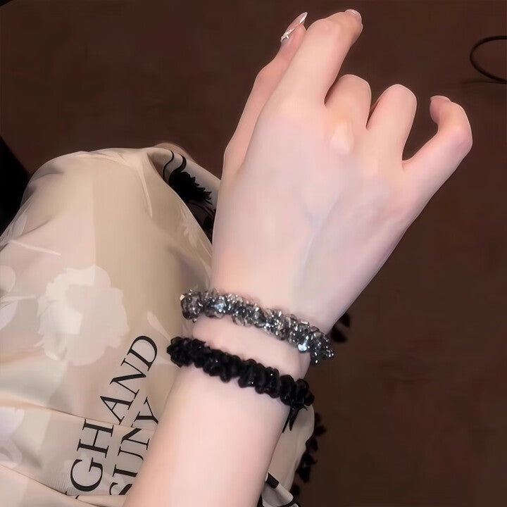 Crystal Hair Tie in Grey