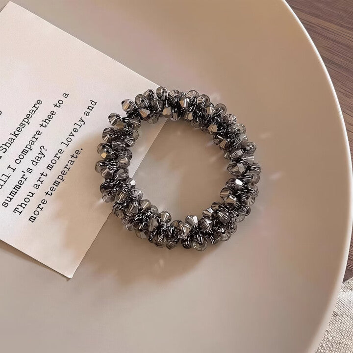 Crystal Hair Tie in Grey