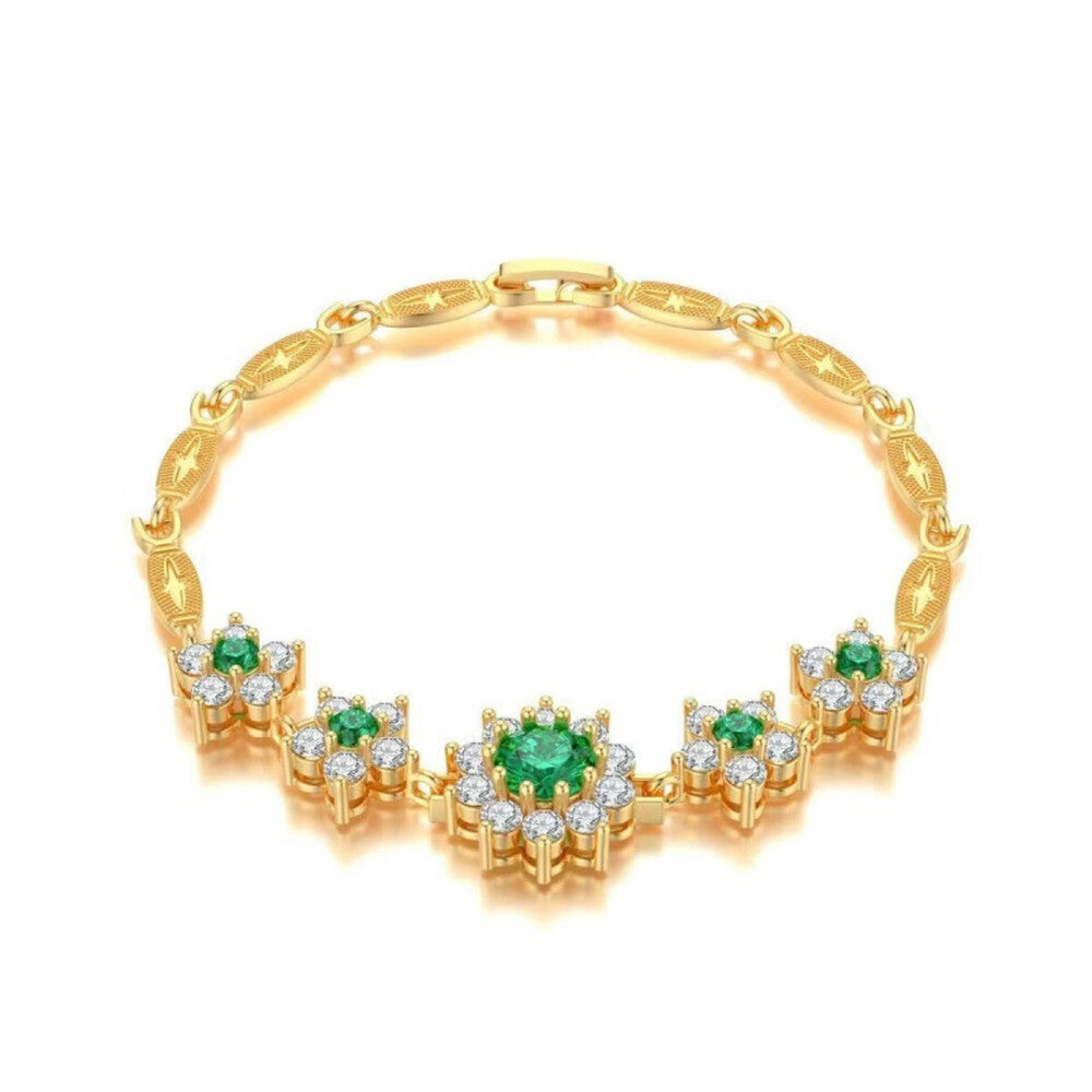Floral Bracelet - Silver Tone