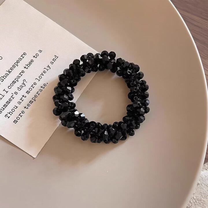 Crystal Hair Tie in Grey