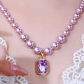 Purple Crystal Pendant Necklace