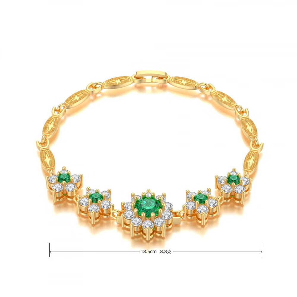 Floral Bracelet - Silver Tone