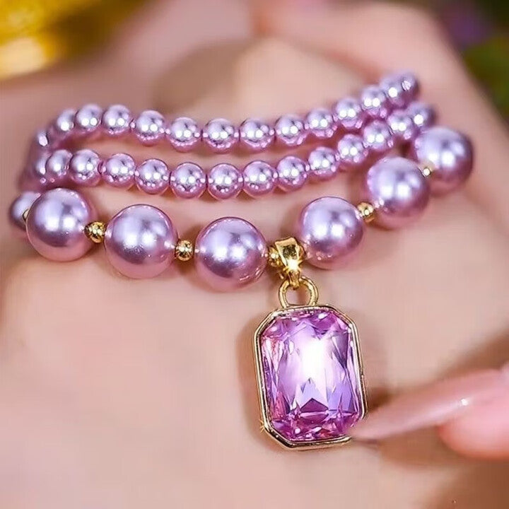 Purple Crystal Pendant Necklace