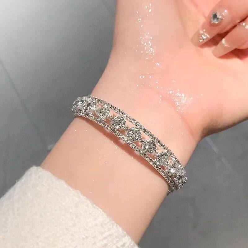 Crystal-Style Multi-Layer Adjustable Shimmer Bracelet — product view 3