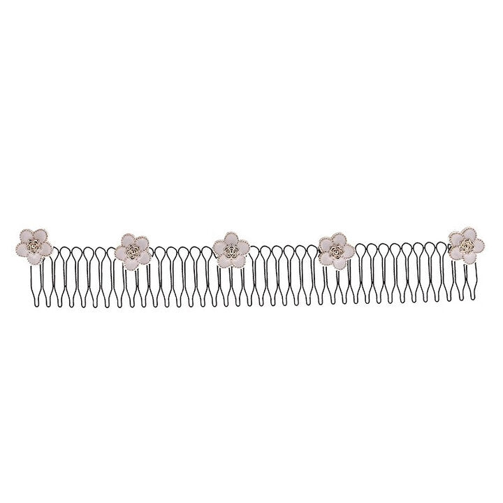 Butterfly Floral Hair Comb Set in White