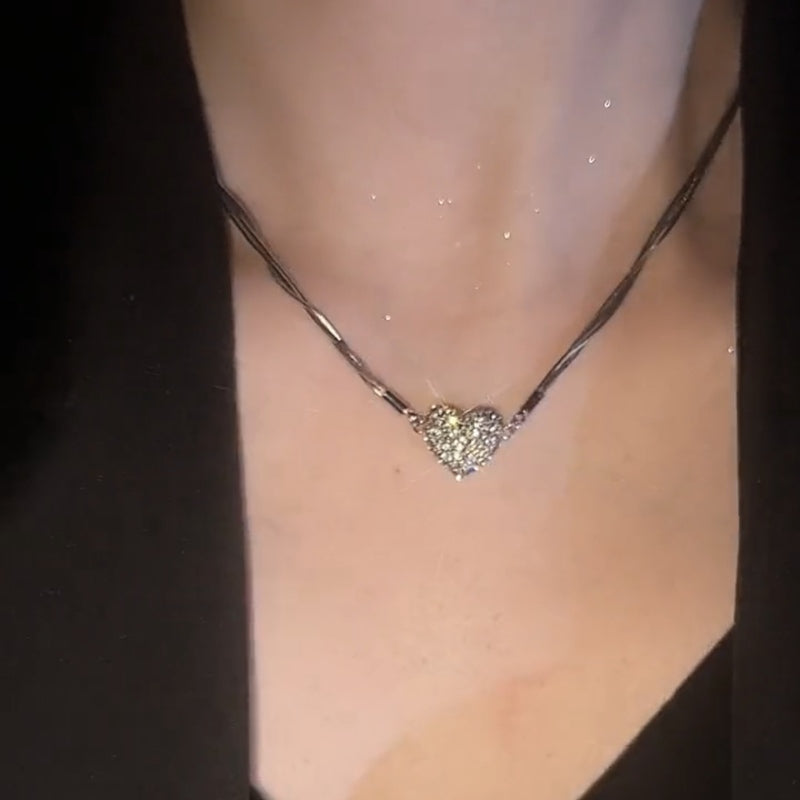 Heart Magnetic Necklace – silver heart style