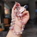 Pink Beaded Starfish Phone Strap