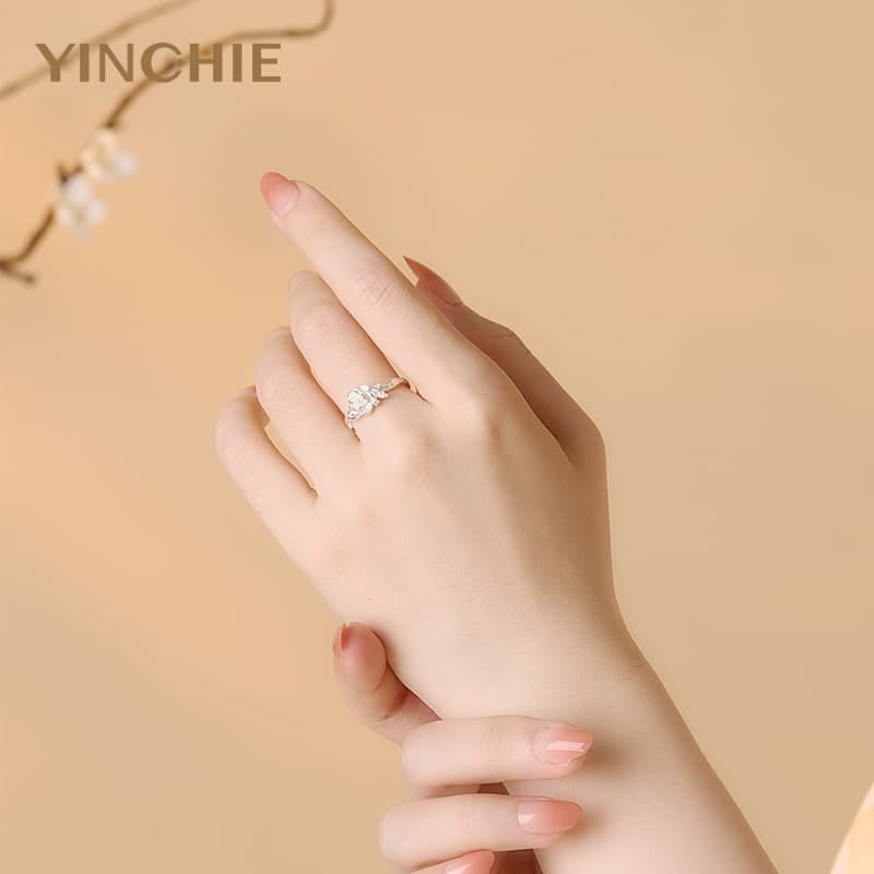 Camellia Floral Adjustable Ring — product view 2