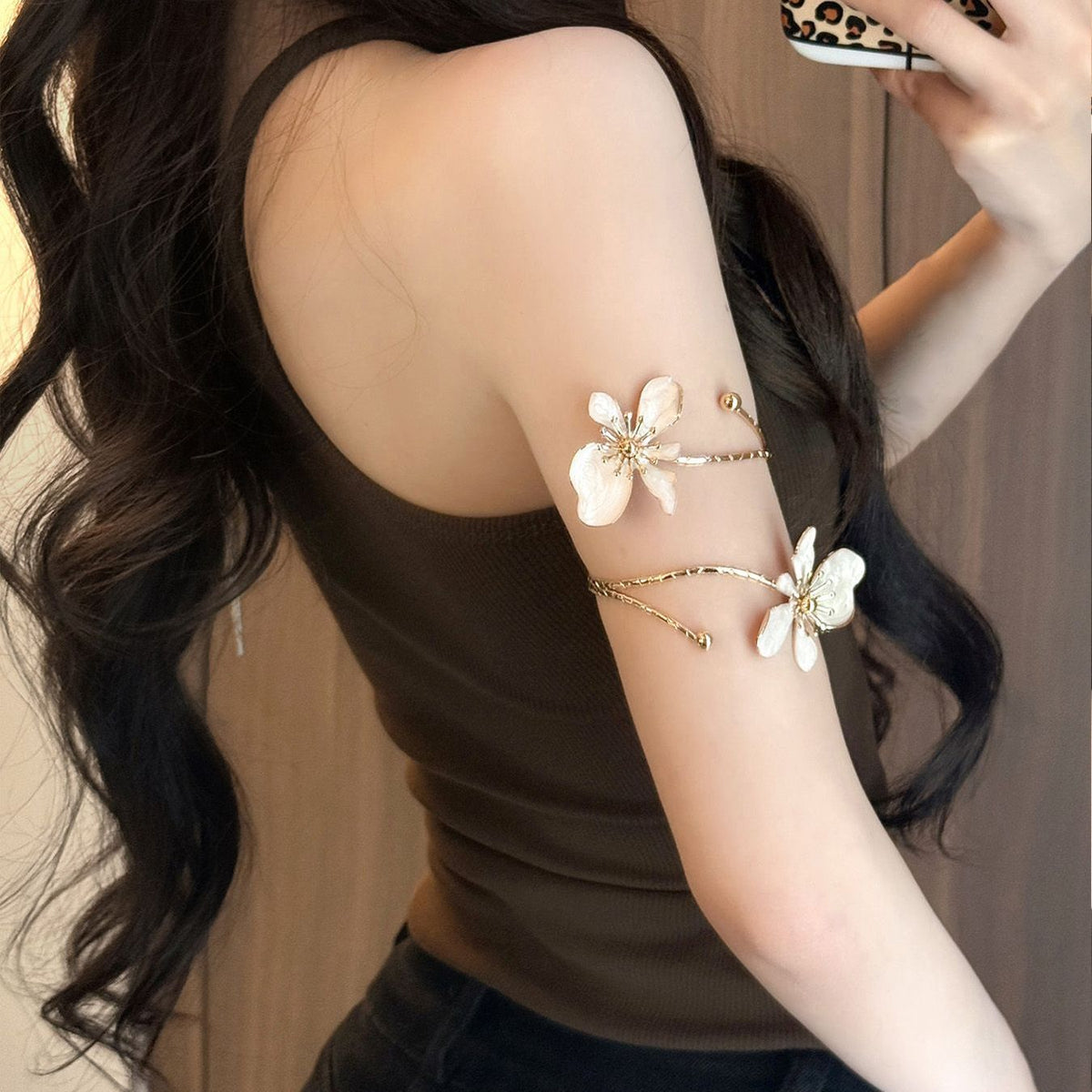 White Flower Arm Cuff — product view 3