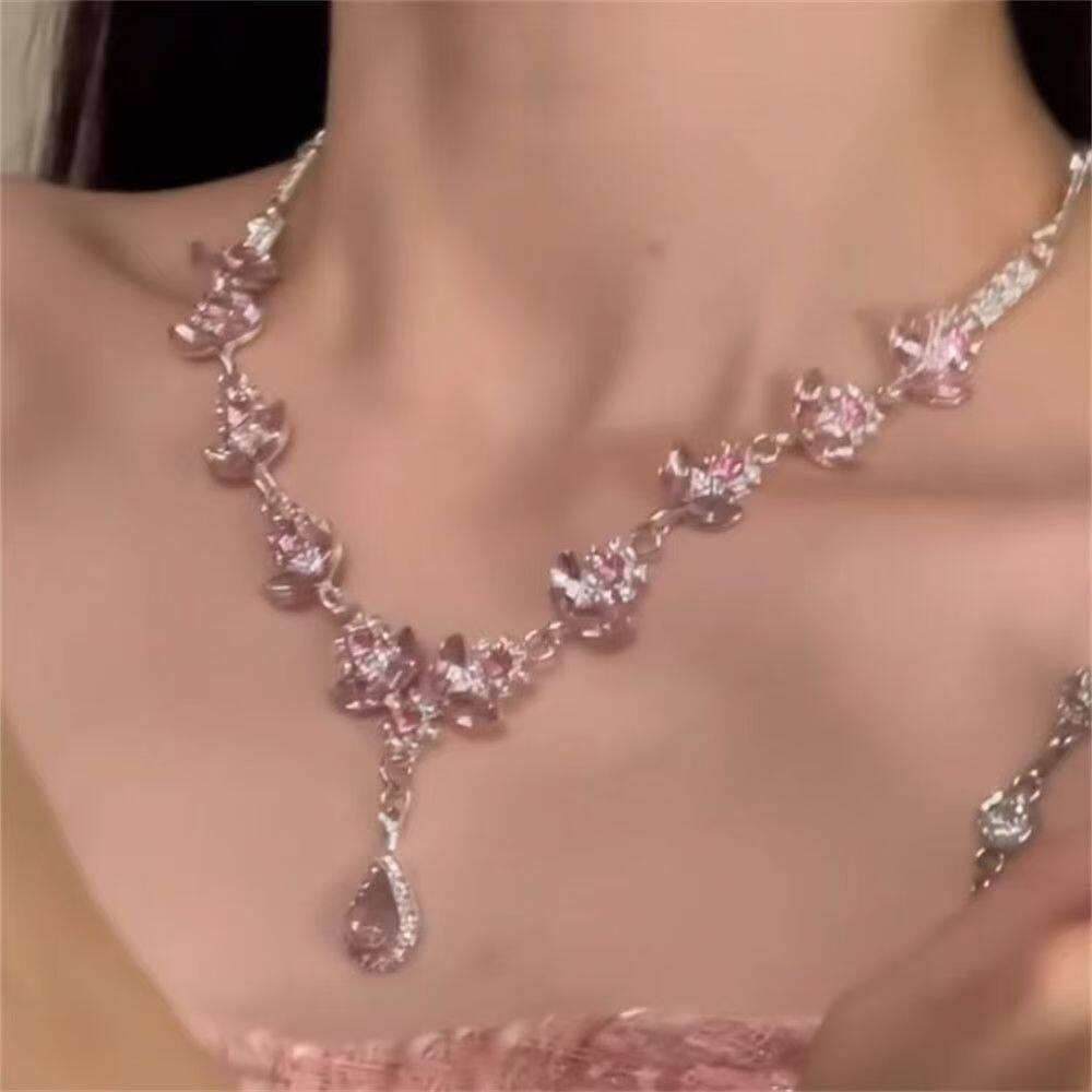 Cherry Blossom Teardrop Set Necklace — product view 5