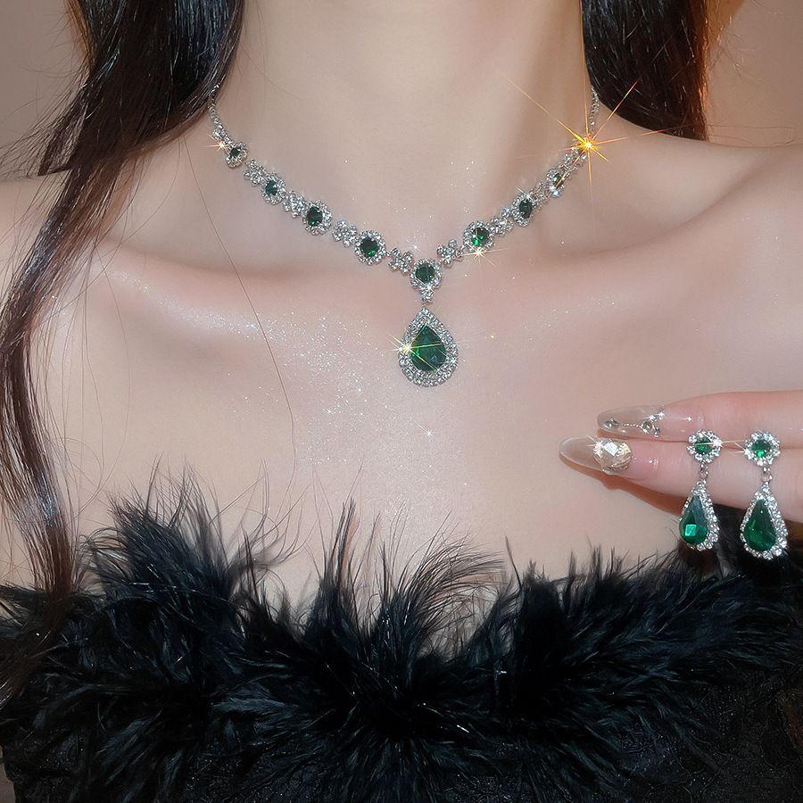Green Teardrop Earrings — product view 3