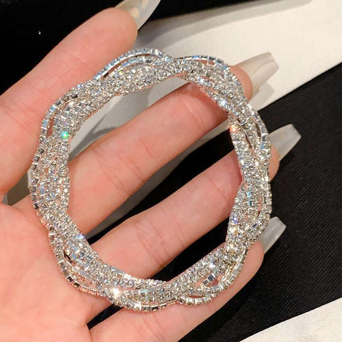 Floral Crystal-Style Multi-Layer Bracelet