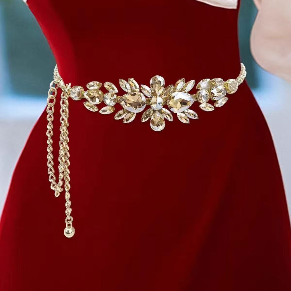 Rhinestone Waist Chain Belt - Silver Tone - image 4