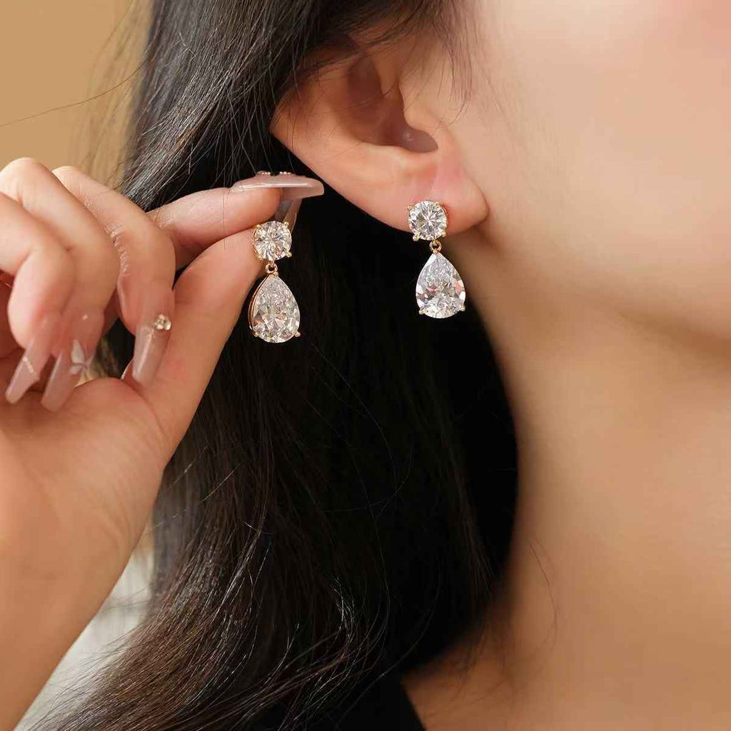 Teardrop Crystal-Style Earrings – image 2