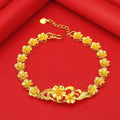 Double Flower Bracelet - Gold