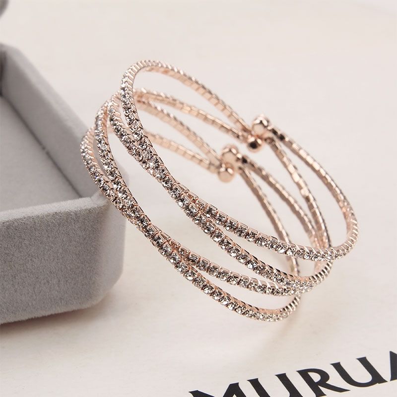 Rose Gold-Tone Rose Multi-Layer Bracelet – image 5