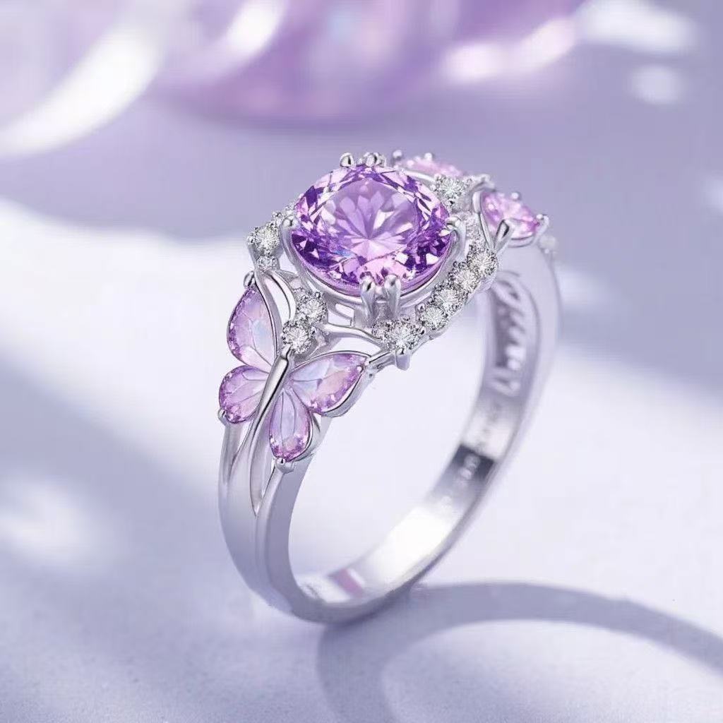 Purple Butterfly Ring