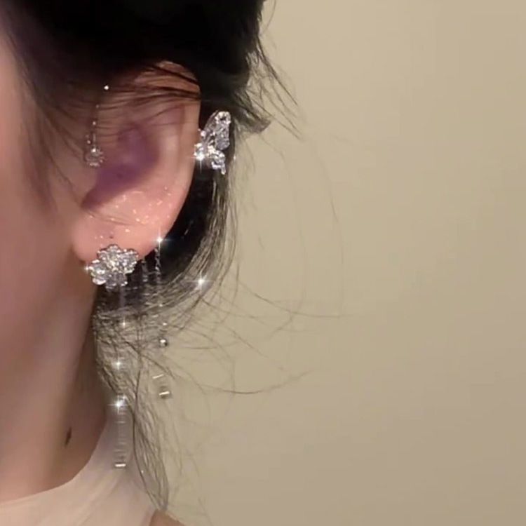 Butterfly Tassel Clip-On Earrings – image 5