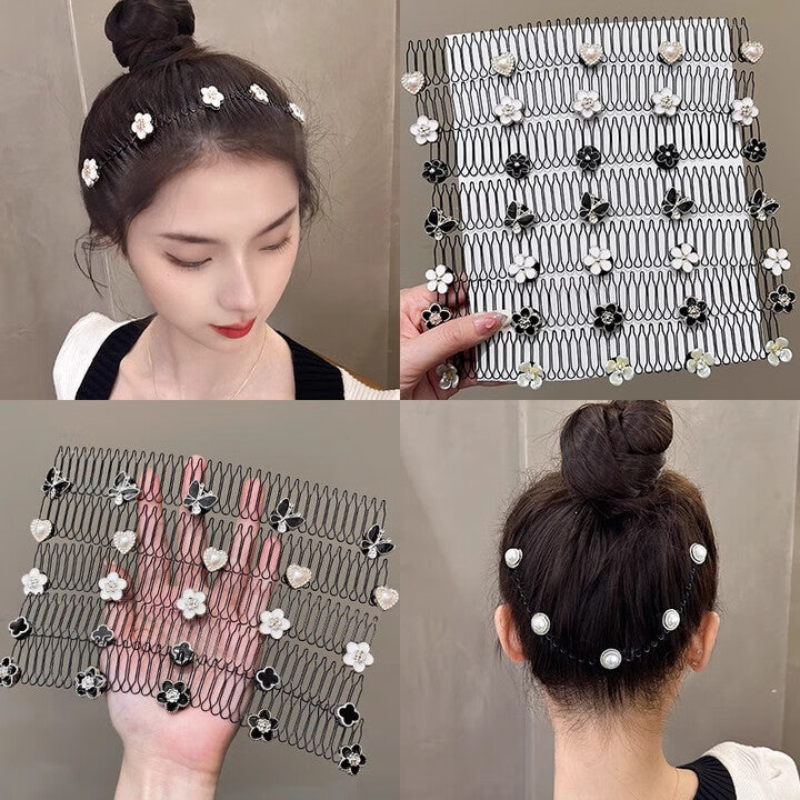 Butterfly Floral Hair Comb Set in White