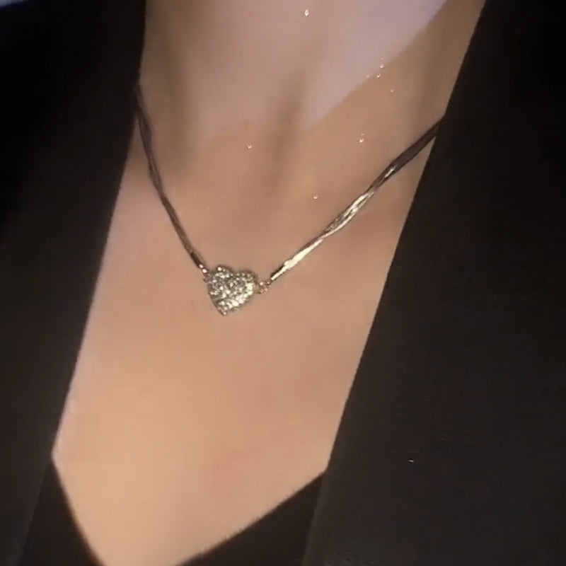 Heart Magnetic Necklace – front wearing view