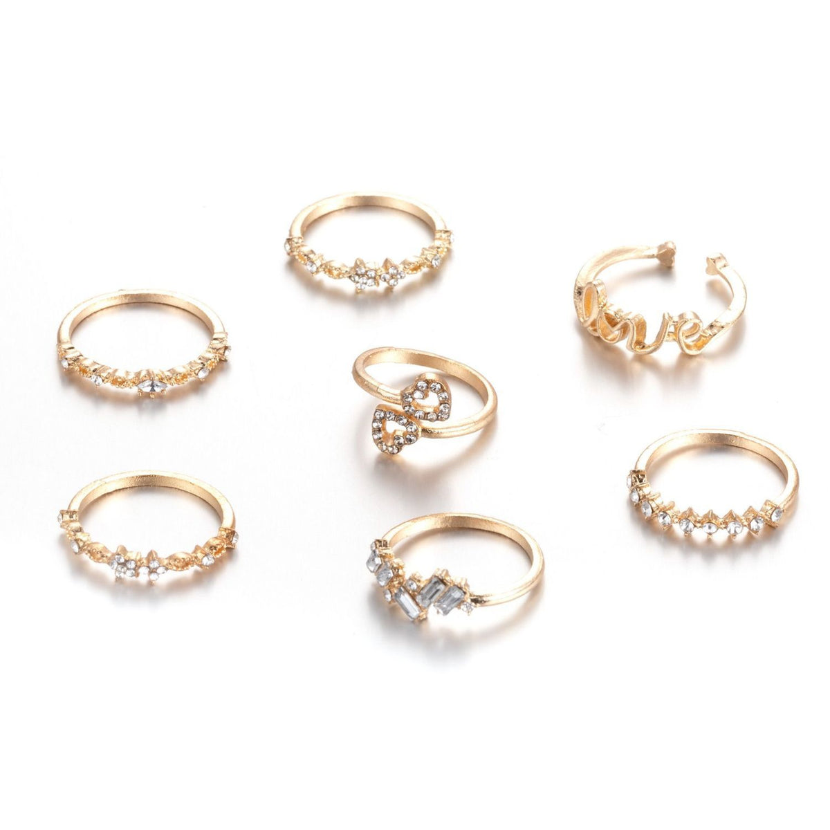 Gold-Tone Heart Set Ring — product view 6