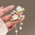 Glass Camellia Hair Clip