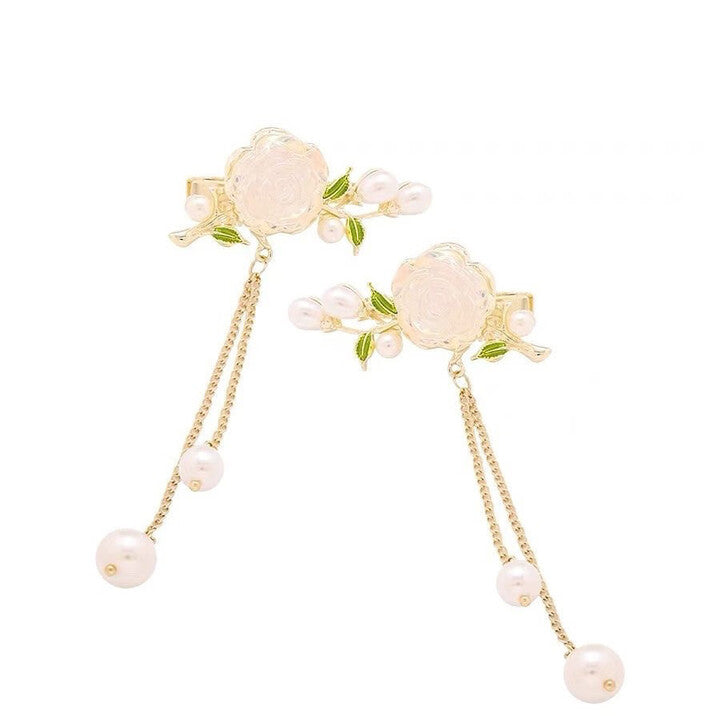 Glass Camellia Hair Clip