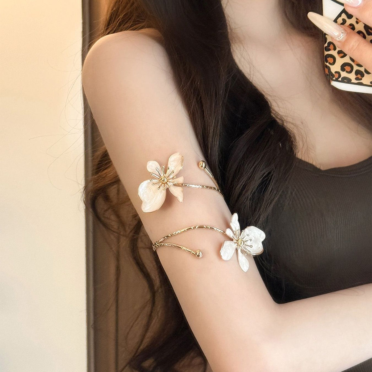 White Flower Arm Cuff