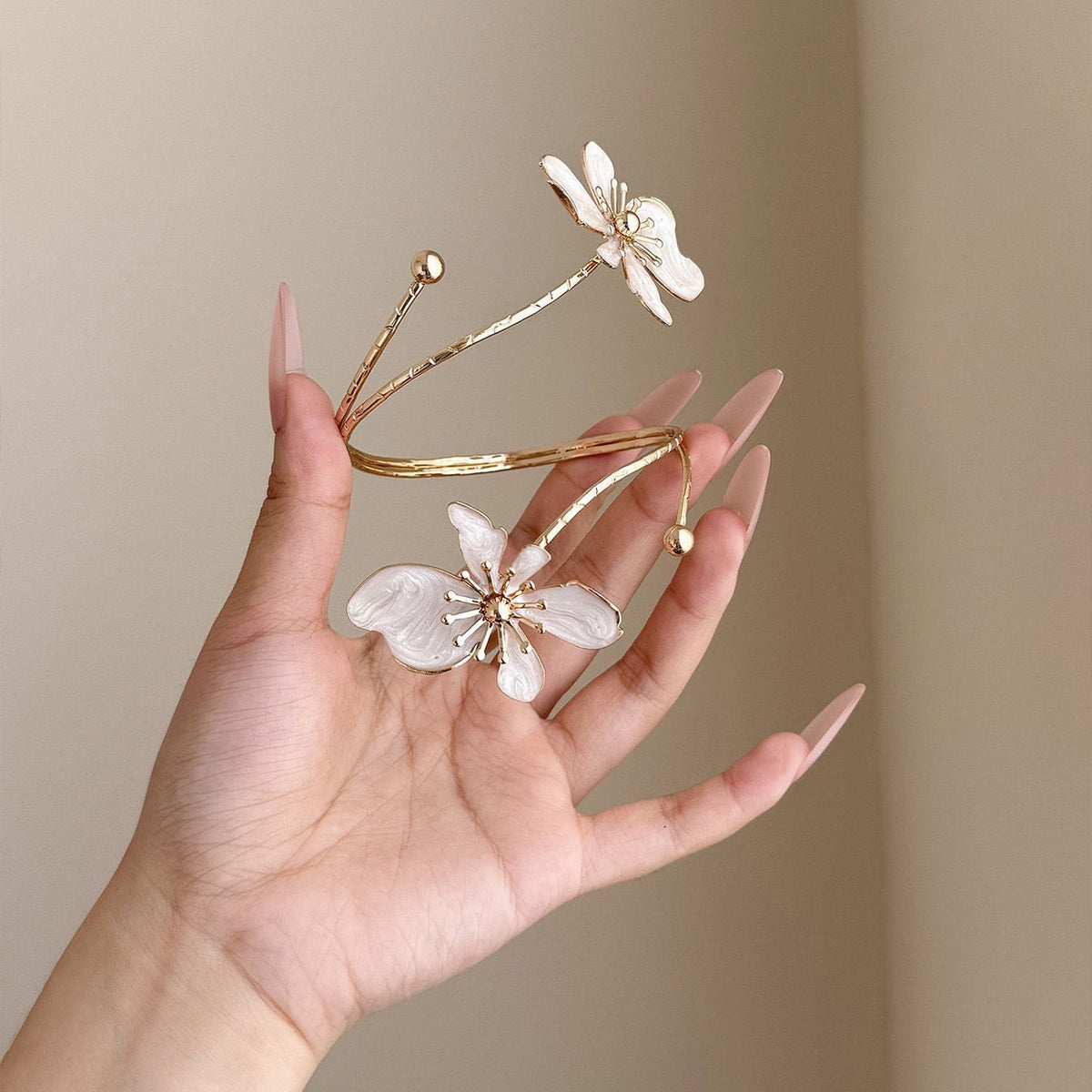 White Flower Arm Cuff — product view 1