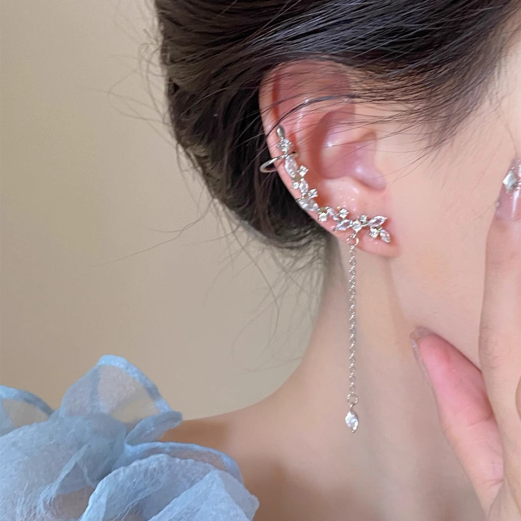 Silver-Tone Tassel Clip-On Earrings – image 4