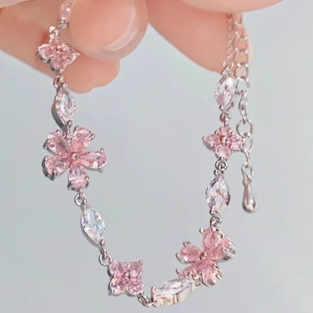 Pink Cherry Blossom Bracelet Set — product view 3