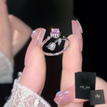 Pink Rose Ring Set
