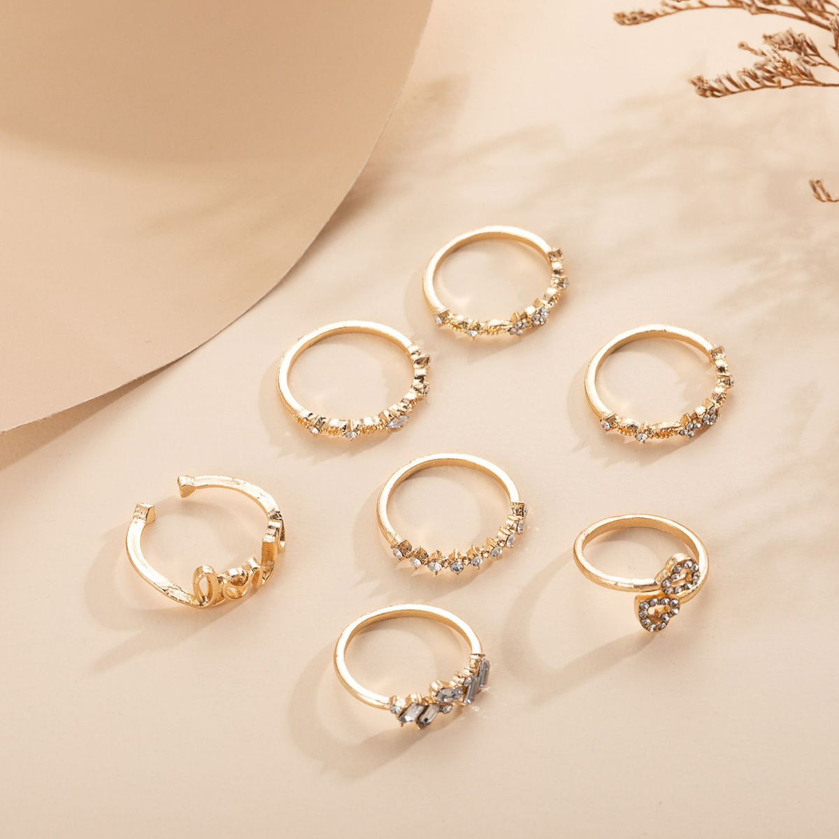 Gold-Tone Heart Set Ring — product view 5