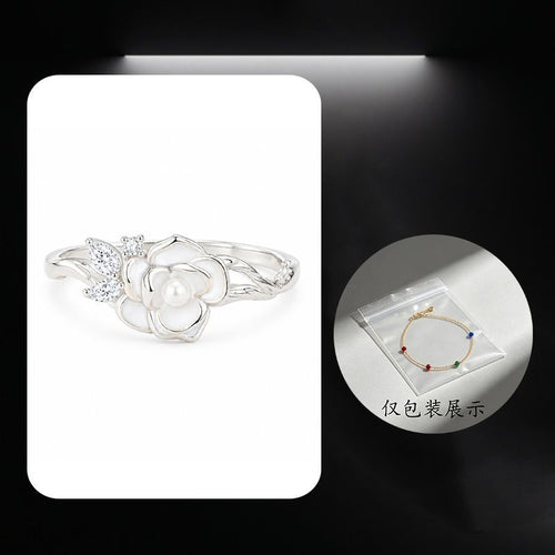 Camellia Floral Adjustable Ring
