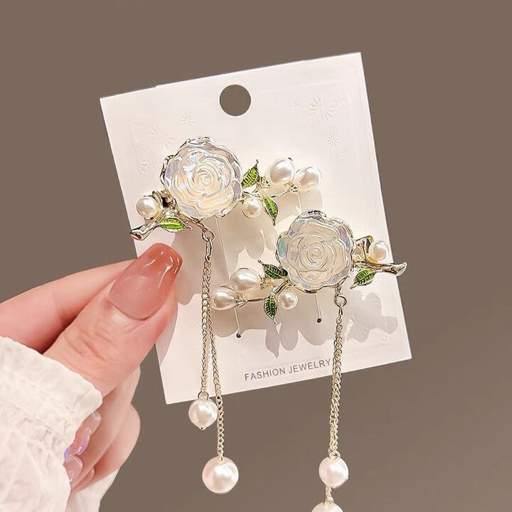 Glass Camellia Hair Clip