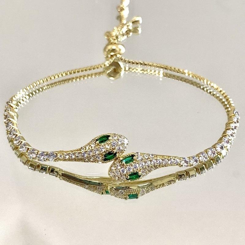 Snake Shimmer Bracelet – green set detail