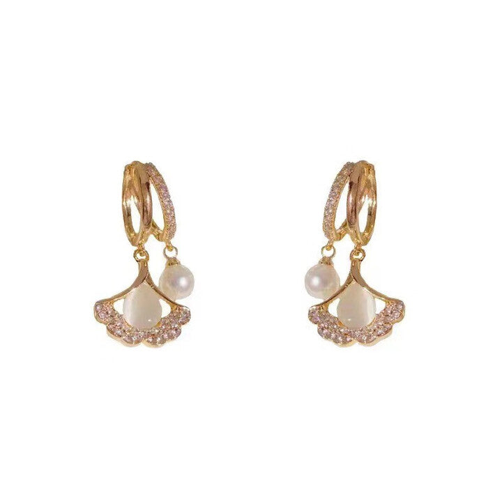 Ginkgo Pearl Earrings