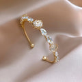 Floral Crystal-Style Adjustable Bracelet