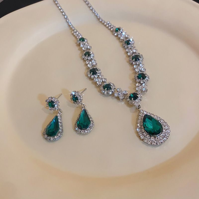 Green Teardrop Earrings