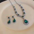 Green Teardrop Earrings