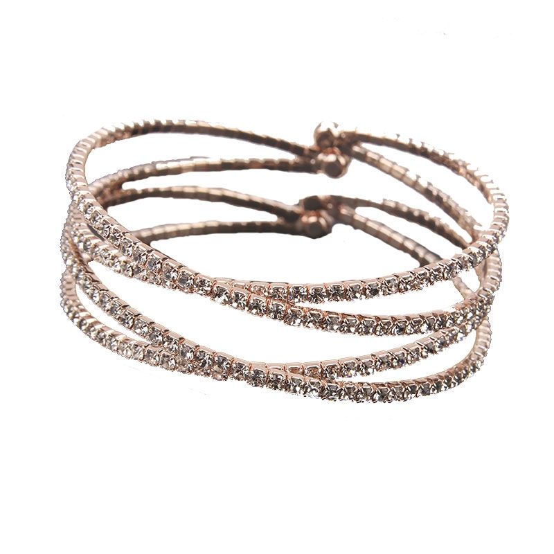 Rose Gold-Tone Rose Multi-Layer Bracelet – image 7