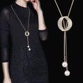 Crystal-Style Tassel Necklace