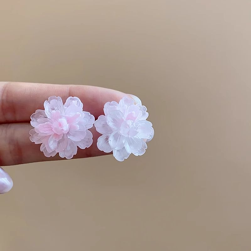 Pink Peach Blossom Stud Earrings — Pair — product view 6