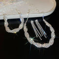 Silver-Tone Crystal-Style Set Earrings