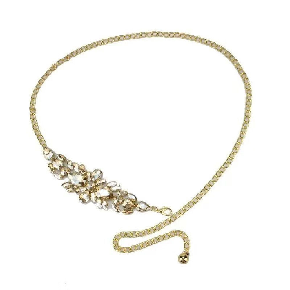 Rhinestone Waist Chain Belt - Silver Tone - image 5