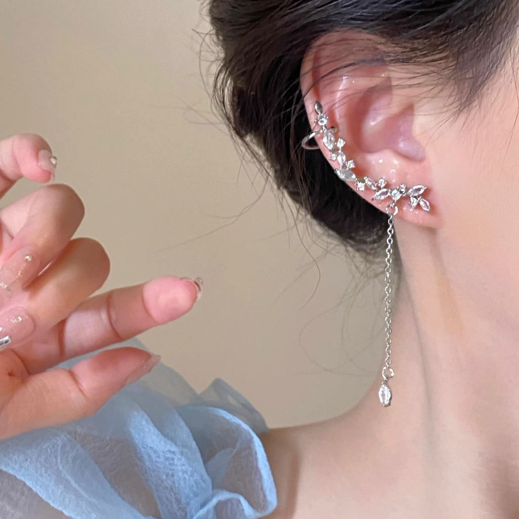 Silver-Tone Tassel Clip-On Earrings – image 6